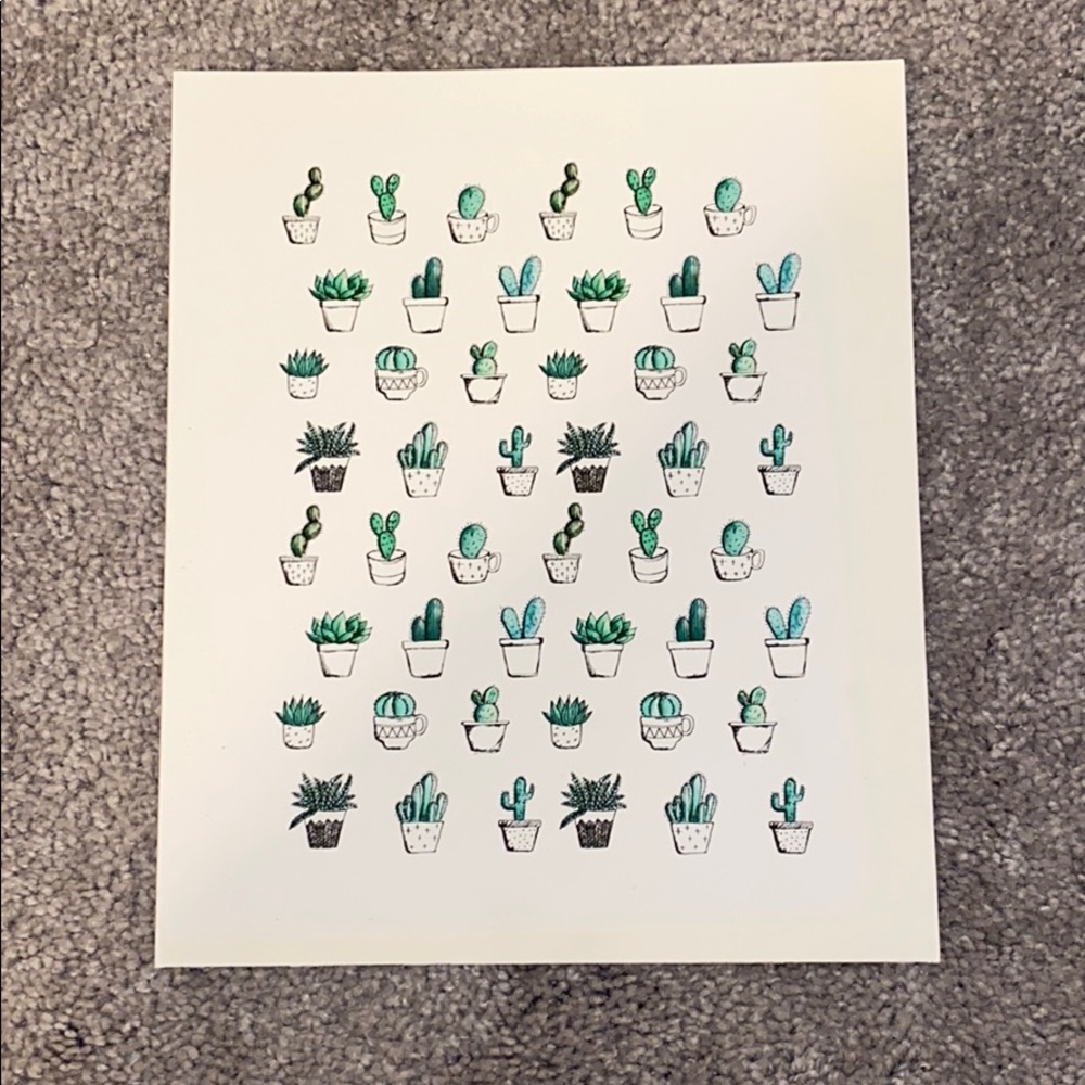 8x9 succulent print